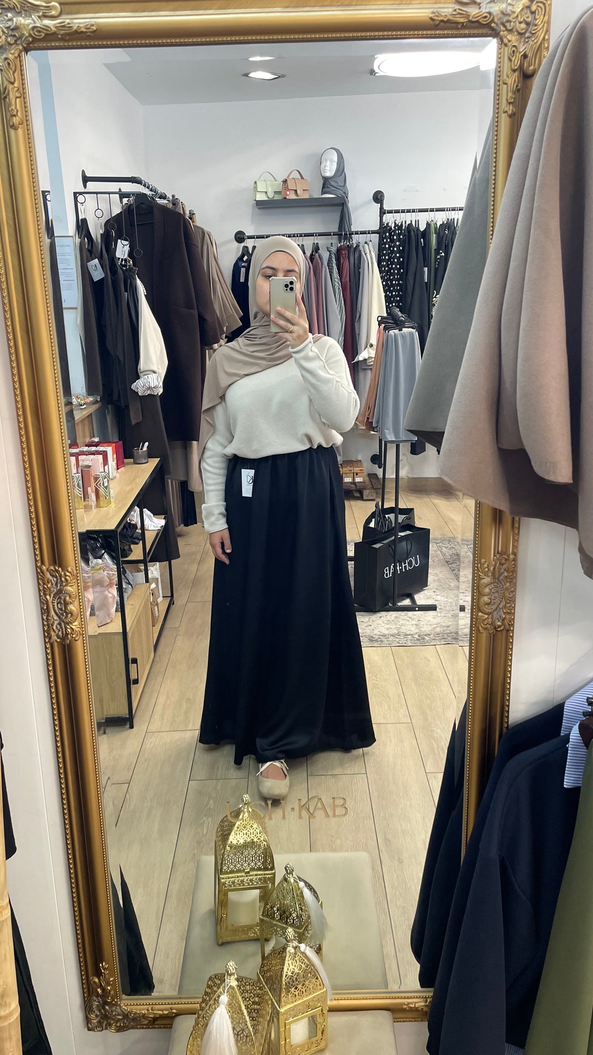 Falda saten Maxi