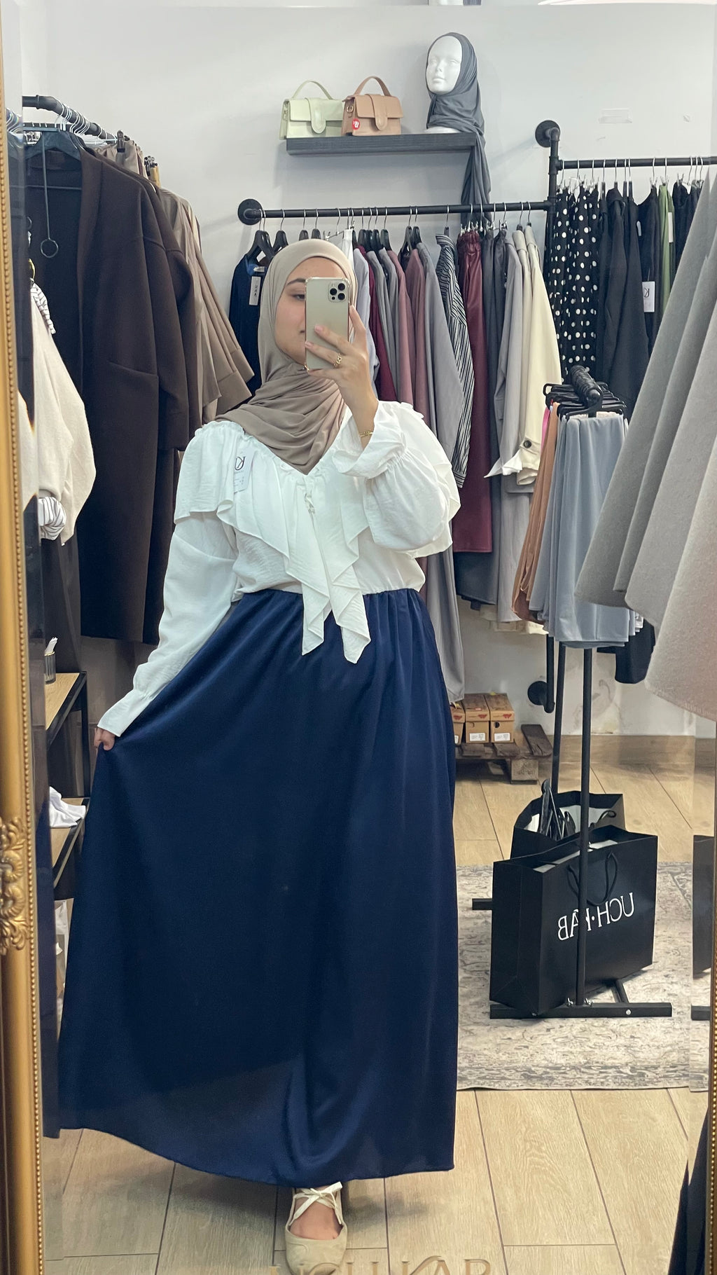 Falda saten Maxi