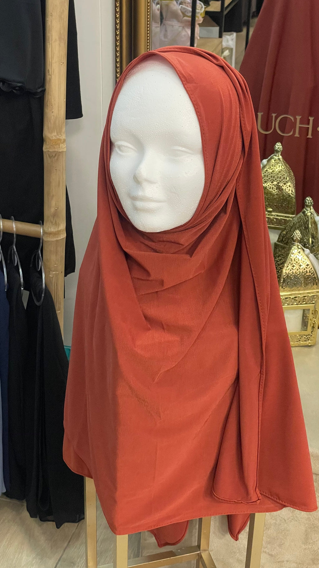 Hijab jersey premium Naranja quemado